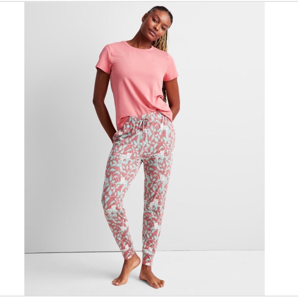 State of Day Printed Jogger Pajama Pants - Leopard Vin - NWT